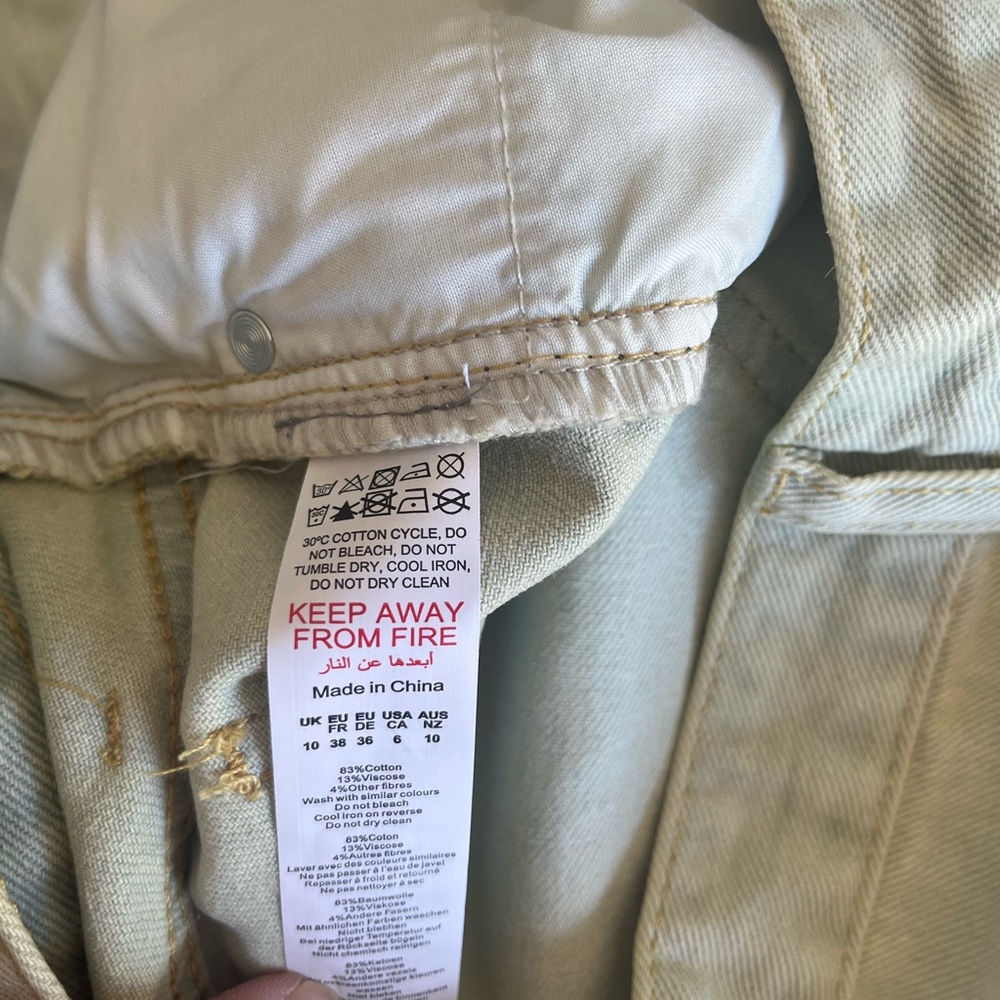 PrettyLittleThing Straight Leg Split Hem Jeans - Light Blue Size 6 - Picture 10 of 10